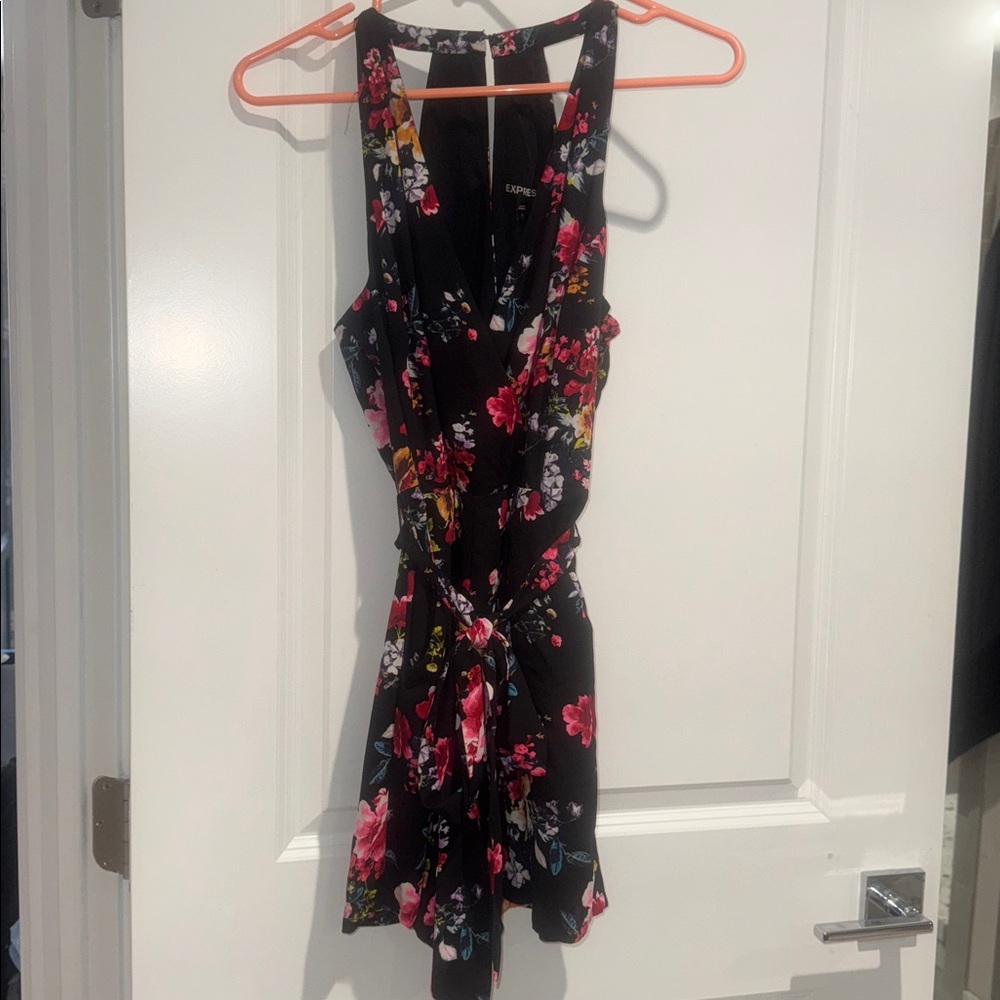 Express Black Floral Romper